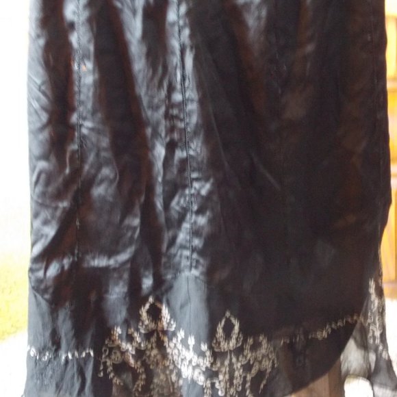Vintage Alfani Black Silk and Silk Chiffon Skirt - Picture 6 of 7